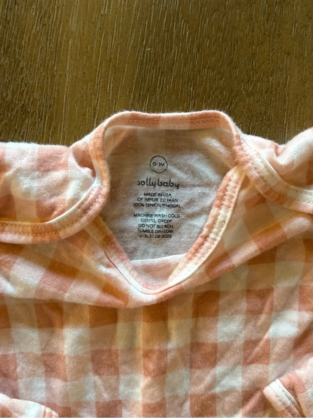 Solly Baby Girl Pink Gingham Tencel Sleeper Matching Set 0-3 Months